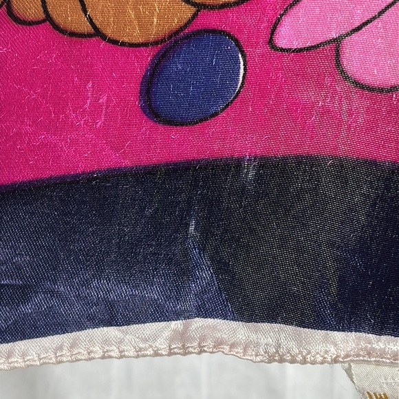 Vintage Italian Acetate Satin floral print scarf - Picture 4 of 17